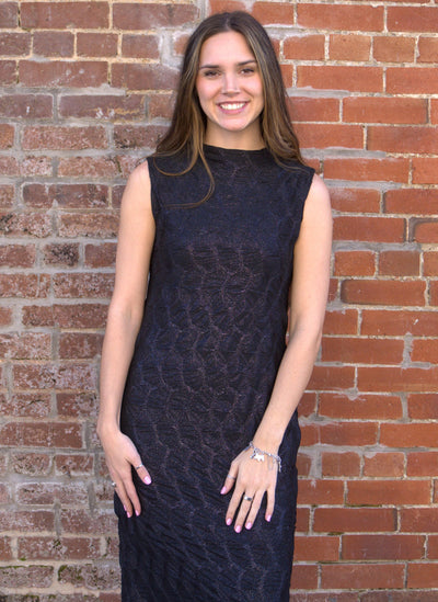 MOCK NECK SLEEVELESS MIDI DRESS-Black,clothing,dress,dresses,evening dress,Gilli,Midi Dress,Party Dress,Sheath Dress,shimmer,Shimmery Silver,Women,women's-[option4]-[option5]-[option6]-Bella Bliss Boutique in Texas