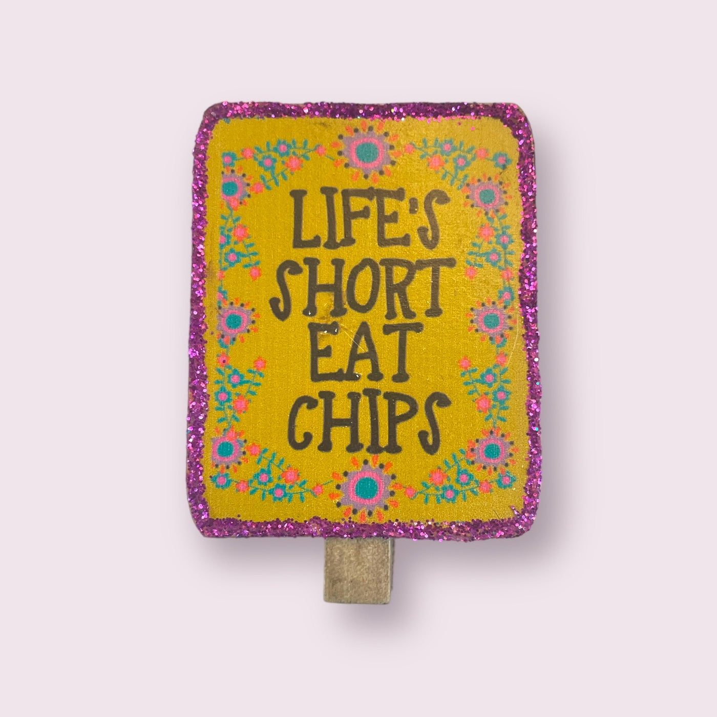 Magnet Clothes Pin Bag Clips-Chip Clips, Clothes Pin, Kitchen Storage, Magnet, Magnet Clip, Miscellaneous-Life's Short Eat Chips-[option4]-[option5]-[option6]-Bella Bliss Boutique in Texas