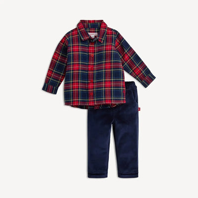 Magnetic Me Kids Flannel Set-Boy's,button down,Children & Tweens,children's,Childrens/Tween,Cuffed,holiday,magnetic buttons,Magnetic me,plaid-[option4]-[option5]-[option6]-Bella Bliss Boutique in Texas
