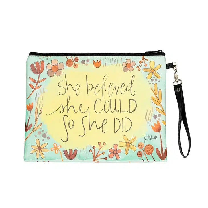 Make Up Bag-Accessories, Gifts, Kindness is Contagious, Make Up, Make Up Bag, She Believed She Could So She Did, Women, women's-She Believed She Could...-[option4]-[option5]-[option6]-Bella Bliss Boutique in Texas