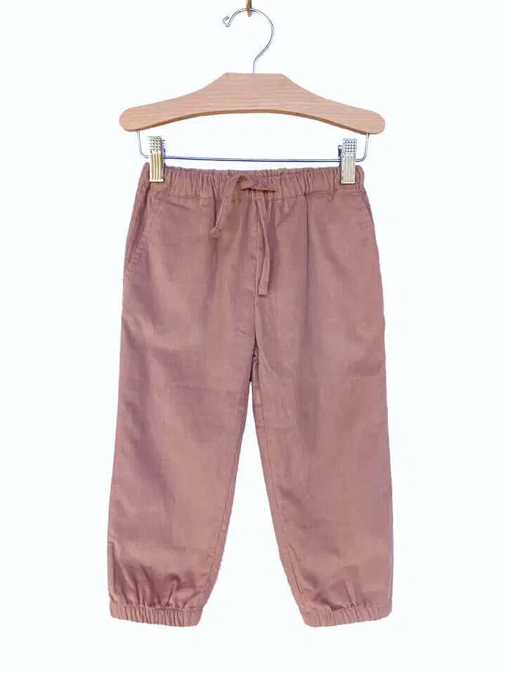 Mauve Corduroy Pants-Bottoms,Children & Tweens,children's,clothing,Corduroy,Elastic Ankle Cuffs,Elastic Waist,Infant to 6,mauve,Pants-[option4]-[option5]-[option6]-Bella Bliss Boutique in Texas