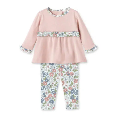 Meadow Fields Bamboo Set-Bamboo, Bottoms, Children & Tweens, children's, clothing, Empire Waist, Floral Print, Infant to 6, Legging sets, Leggings, Meadow Fields, Outfit, Top, Tops-3/6M-[option4]-[option5]-[option6]-Bella Bliss Boutique in Texas