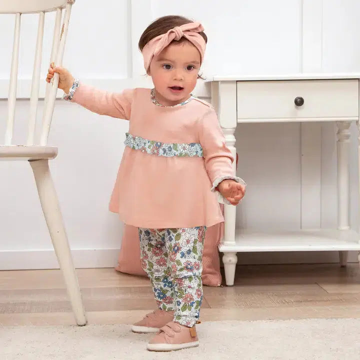 Meadow Fields Bamboo Set-Bamboo, Bottoms, Children & Tweens, children's, clothing, Empire Waist, Floral Print, Infant to 6, Legging sets, Leggings, Meadow Fields, Outfit, Top, Tops-[option4]-[option5]-[option6]-Bella Bliss Boutique in Texas