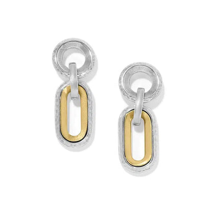 Medici Two Tone Link Post Drop Earrings-Brighton, Dangle Earrings, Earring, Earrings, Jewelry, Medici, Post Earrings, Two Tone-[option4]-[option5]-[option6]-Bella Bliss Boutique in Texas