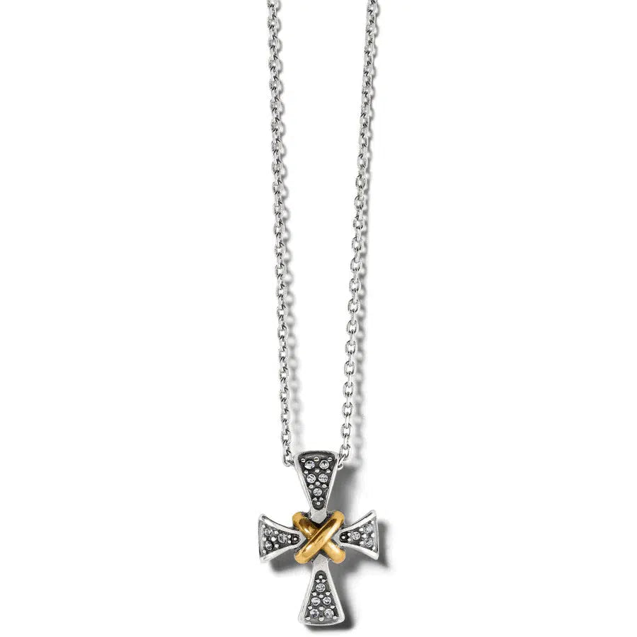 Meridian Two Tone Mini Cross Necklace-Brighton, Cross, Jewelry, Meridian, necklace, necklaces, Pendant Necklace, Two Tone-[option4]-[option5]-[option6]-Bella Bliss Boutique in Texas