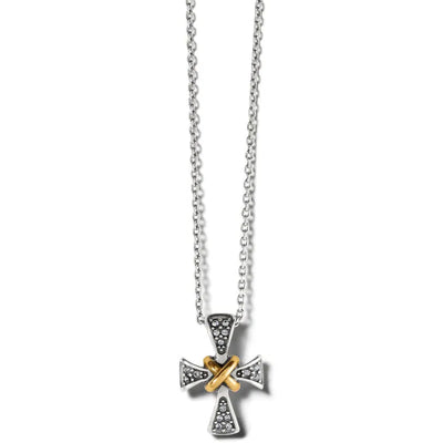 Meridian Two Tone Mini Cross Necklace-Brighton, Cross, Jewelry, Meridian, necklace, necklaces, Pendant Necklace, Two Tone-[option4]-[option5]-[option6]-Bella Bliss Boutique in Texas