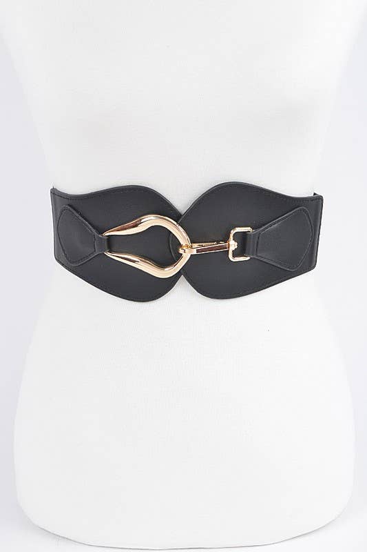 Metal Buckle Elastic Belt-Accessories,Belt,Belts,Faux Leather,Stretch Belt,Women,women's-Black-[option4]-[option5]-[option6]-Bella Bliss Boutique in Texas