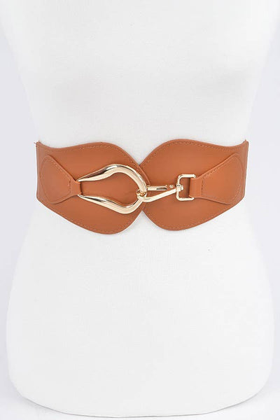Metal Buckle Elastic Belt-Belt,Belts,Faux Leather,Stretch Belt,Women,women's-Camel-[option4]-[option5]-[option6]-Bella Bliss Boutique in Texas
