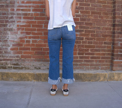 Mid-Rise Slim Wide Cuffed Jeans-Bottoms,clothing,Cuffed,Cuffed Hem,Cuffed Jeans,denim,Four Season,Jeans,Raw Cuff,Raw Cuffed Hem,Raw Hem,Slim Jeans,Slim Wide Jeans,Women,women's-[option4]-[option5]-[option6]-Bella Bliss Boutique in Texas