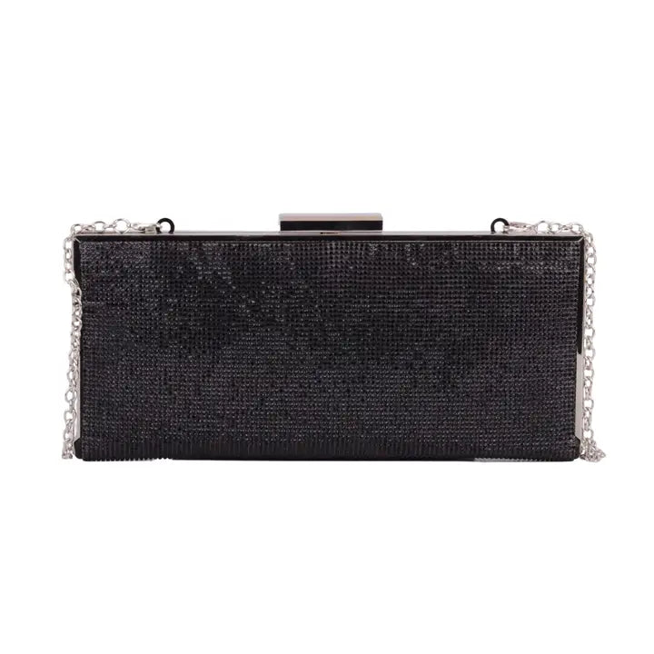 Minimal Long Thin Clutch-Accessories, Black, Clutch, Handbags, Purse, Purses & Wallets, Silver, Women, women's-Black-[option4]-[option5]-[option6]-Bella Bliss Boutique in Texas