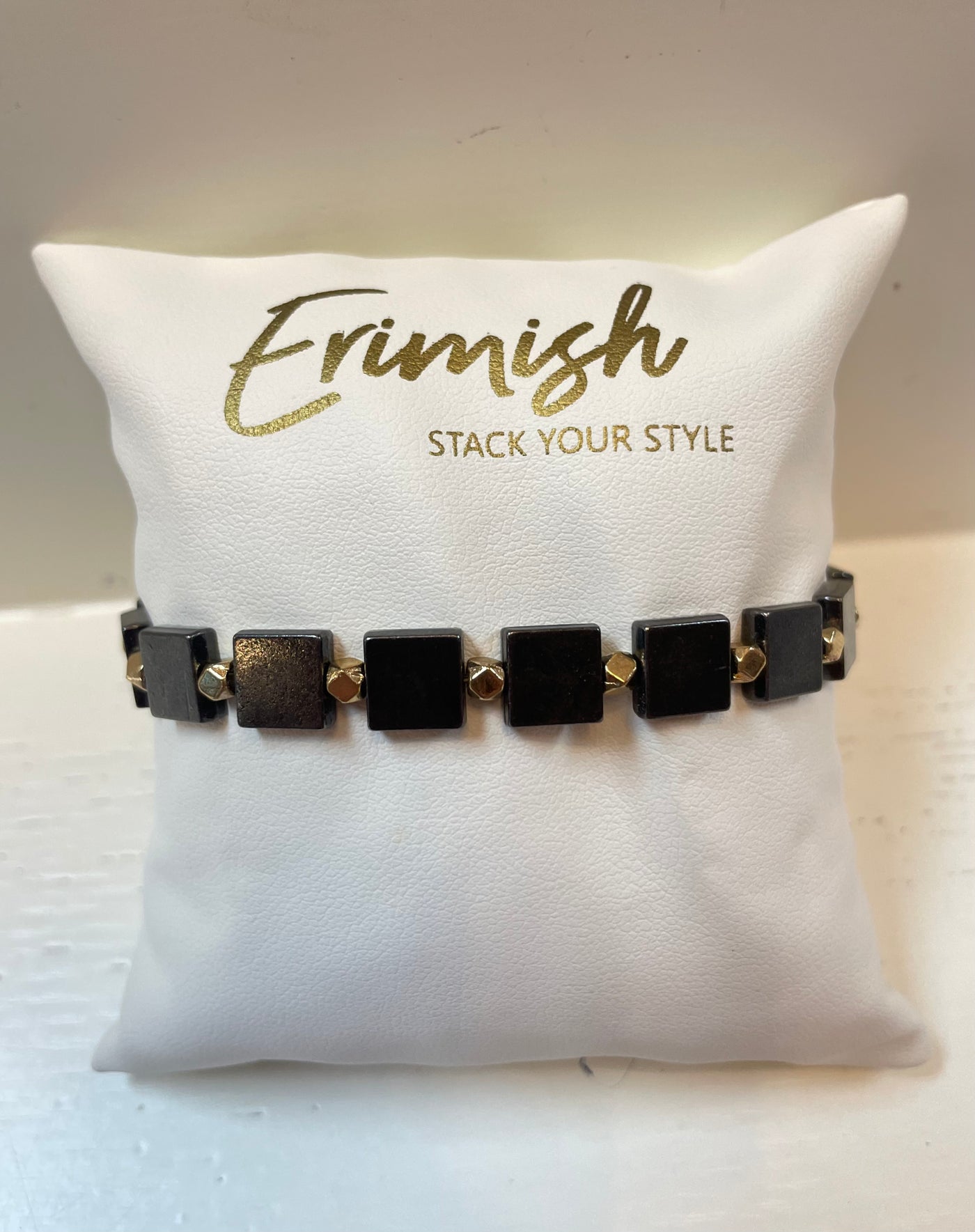 Mixed Black & Gold Bracelet-Black,Bracelet,Bracelets,Erimish,gold,Jewelry,Stackable,Stretch Bracelet,Women-[option4]-[option5]-[option6]-Bella Bliss Boutique in Texas