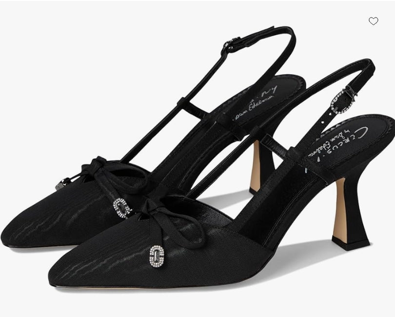 Monica Slingback Pump-Black,Bow Detail,Circus NY,formal,Heel,Pointed Toe,Slingback,Women-[option4]-[option5]-[option6]-Bella Bliss Boutique in Texas