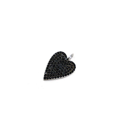 Moody Heart Charm-Charm, Charms, Crystal, Crystals, heart, Jewelry, Moody Heart, Onyx, Pink-Onyx/Silver-[option4]-[option5]-[option6]-Bella Bliss Boutique in Texas