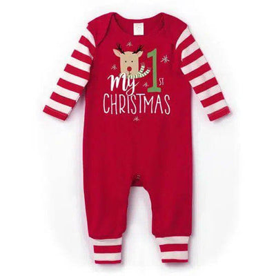 My 1st Christmas Romper-Children & Tweens,children's,Christmas,Christmas Romper,clothing,Infant to 6,Jumpsuits & Rompers,My 1st Christmas,romper,Rompers-[option4]-[option5]-[option6]-Bella Bliss Boutique in Texas