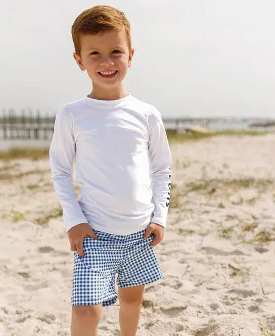 Navy Gingham Swim Trunks - 3T-Children & Tweens,children's,clothing,Infant to 6,Navy Gingham,Sale,Swim Trunks,Swimsuit,Swimwear-[option4]-[option5]-[option6]-Bella Bliss Boutique in Texas
