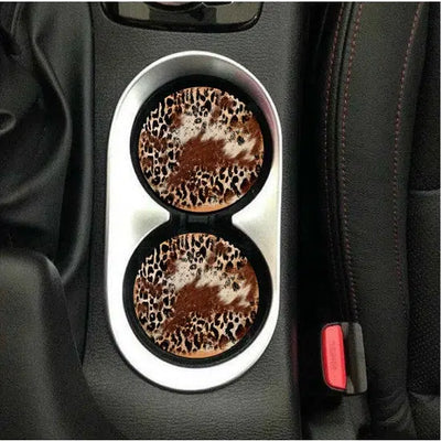 Neoprene Car Coasters-American Flag, Breast Cancer Awareness, Car Coasters, Miscellaneous, Neoprene-Leopard Cowhide-[option4]-[option5]-[option6]-Bella Bliss Boutique in Texas