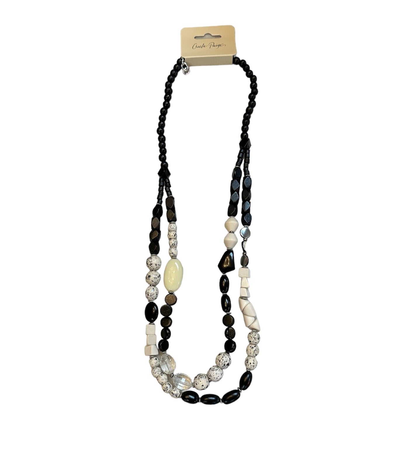 Offshore 30" Necklace-30" Necklace, Black, Black & White, Jewelry, necklace, necklaces, Sale, White-[option4]-[option5]-[option6]-Bella Bliss Boutique in Texas