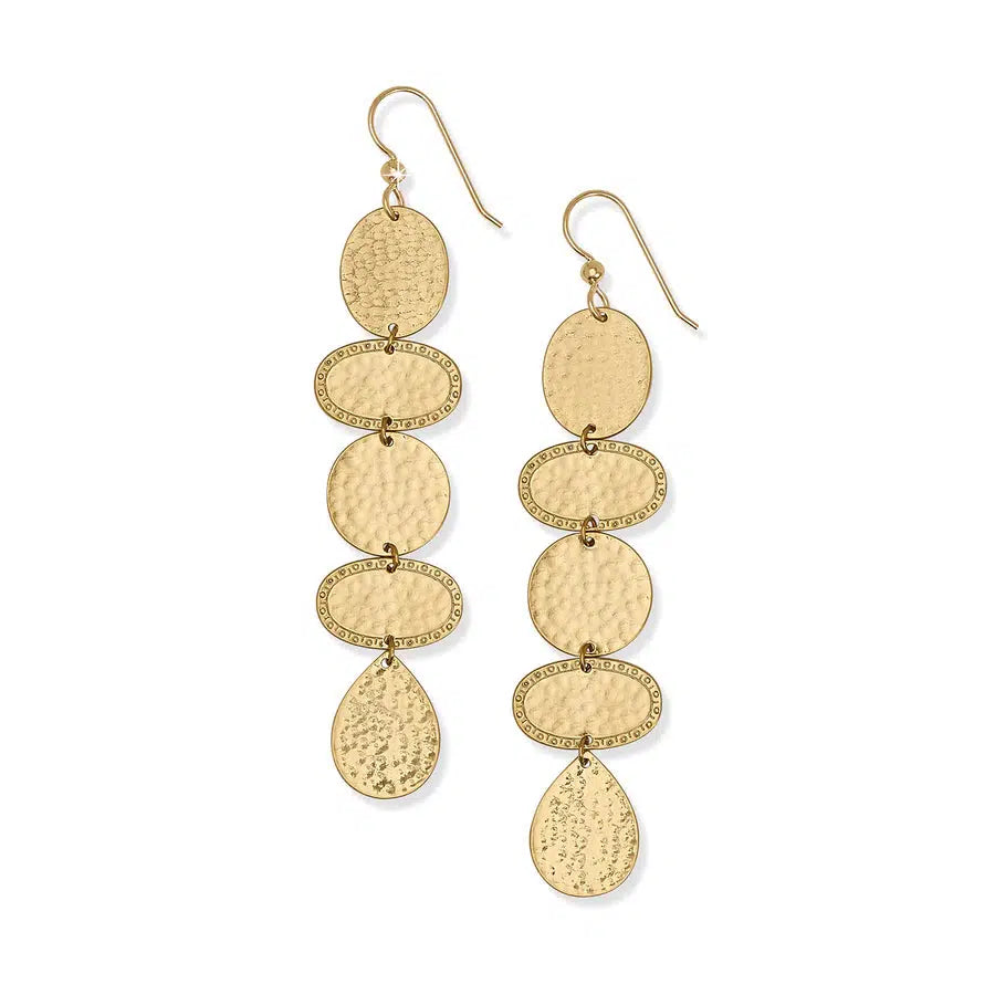 Palm Canyon Long French Wire Earrings-Brighton,Dangle Earrings,Earring,Earrings,French Wire Earrings,hammered,Jewelry,Palm Canyon-Gold-[option4]-[option5]-[option6]-Bella Bliss Boutique in Texas