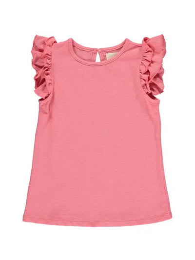 Pam Ruffle Sleeve Top-Children & Tweens,clothing,Double Ruffle,Pink,Ruffle Sleeve,Sale,Top,Tops,Tweens 7-14-[option4]-[option5]-[option6]-Bella Bliss Boutique in Texas
