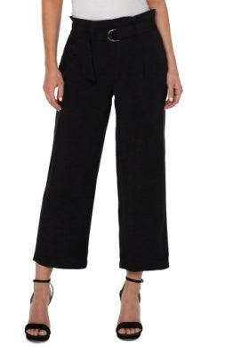 Paperbag Wide Leg Crop Pants-Black, Bottoms, clothing, Crop, Crop Flare, Cropped, Dusty Tan, Pants, Paperbag, Women, women's-Black-XS-[option4]-[option5]-[option6]-Bella Bliss Boutique in Texas