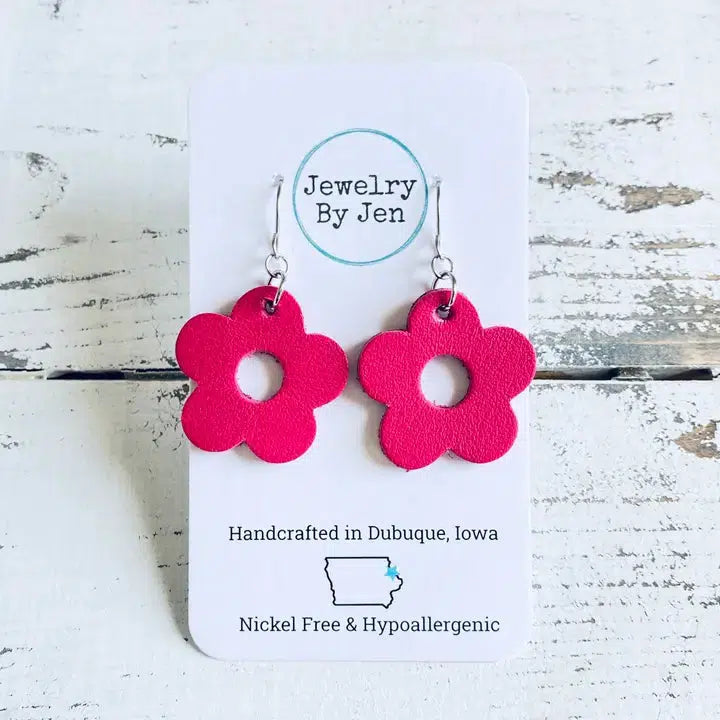 Petite Flower Earrings-blush,Dangle Earrings,Earring,Earrings,Flower,French Wire Earrings,Fuchsia,Jewelry,Lilac,Petite Flower,purple,Turquoise,White-[option4]-[option5]-[option6]-Bella Bliss Boutique in Texas