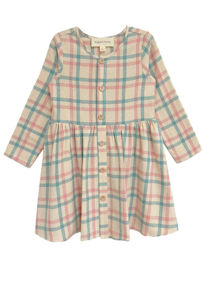 Phoebe Dress-Blue,button down,Children & Tween,Children & Tweens,dress,dresses,Infant to 6,little girls dresses,Long Sleeve,mabel + honey,Pink,plaid-[option4]-[option5]-[option6]-Bella Bliss Boutique in Texas
