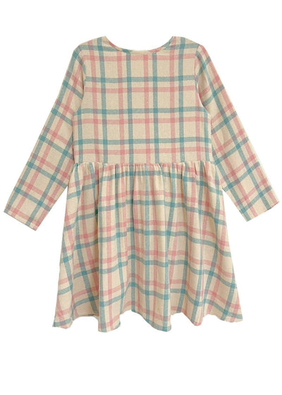 Phoebe Dress-Blue,button down,Children & Tween,Children & Tweens,dress,dresses,Infant to 6,little girls dresses,Long Sleeve,mabel + honey,Pink,plaid-[option4]-[option5]-[option6]-Bella Bliss Boutique in Texas