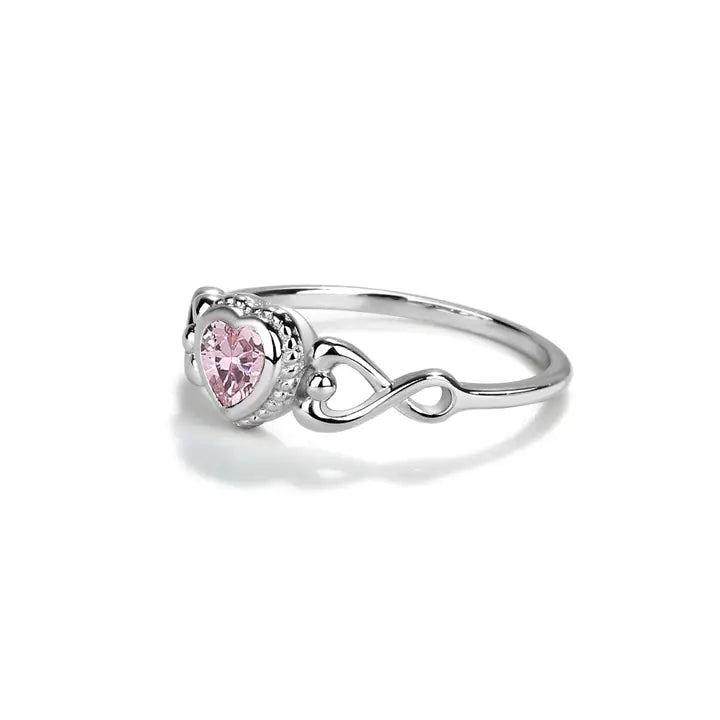 Pink Heart Ring-Children & Tweens, children's, heart, Infant to 6, Jewelry, Pink Heart, rings, Sterling Silver, Tweens 7-14-1-[option4]-[option5]-[option6]-Bella Bliss Boutique in Texas