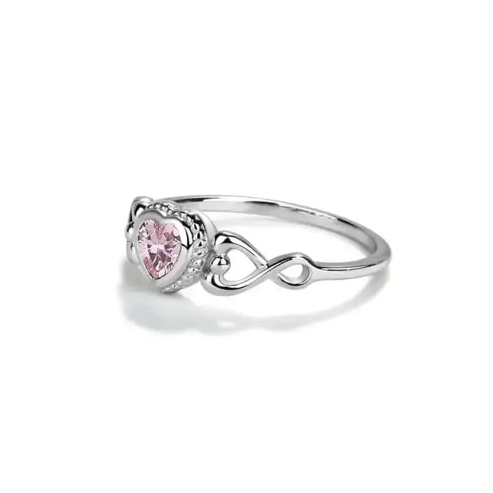 Pink Heart Ring-Children & Tweens,children's,heart,Infant to 6,Jewelry,Pink Heart,rings,Sterling Silver,Tweens 7-14-[option4]-[option5]-[option6]-Bella Bliss Boutique in Texas