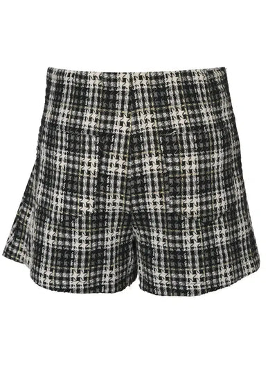 Plaid Tweed Skort-Black, Black & White Mixed Plaid, Black & White Plaid, Bottoms, Children & Tweens, clothing, plaid, Skort, Tween 7-14, Tweens 7-14-[option4]-[option5]-[option6]-Bella Bliss Boutique in Texas