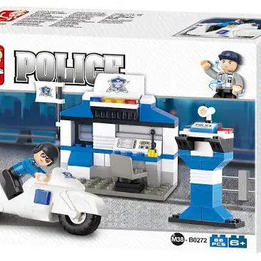 Police Station Building Brick Set-Building Brick Kit,Building Toys,Gifts,misc,Miscellaneous,Police Station,Small City,Small City Police Station,Toys-[option4]-[option5]-[option6]-Bella Bliss Boutique in Texas