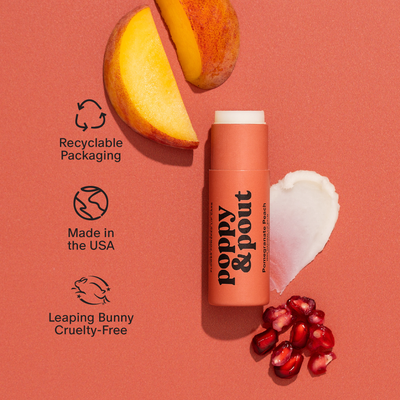 Poppy & Pout Pomegranate Peach Lip Balm-Chidren & Tween,Children & Tween,Children & Tweens,gift,Gifts,Gifts for Her,Lip Balm,poppy & pout,Spa,Teacher Gifts,Women,women's-[option4]-[option5]-[option6]-Bella Bliss Boutique in Texas