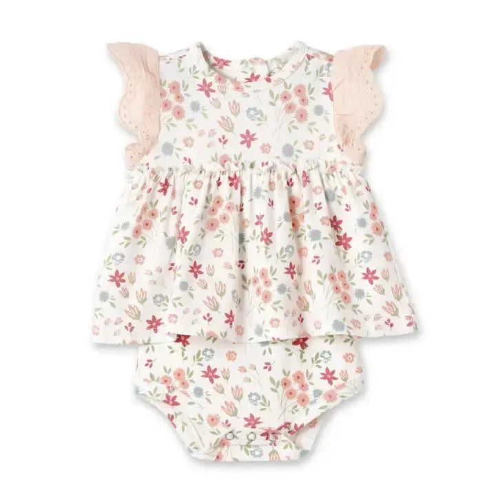 Prairie Petals Bamboo Skirted Onesie-Bamboo,Children & Tweens,children's,clothing,Floral Print,Infant to 6,Jumpsuits & Rompers,Onsie,Prairie Petals,romper,Rompers,Skirted Bubble Romper,Skirted Romper-NB-[option4]-[option5]-[option6]-Bella Bliss Boutique in Texas