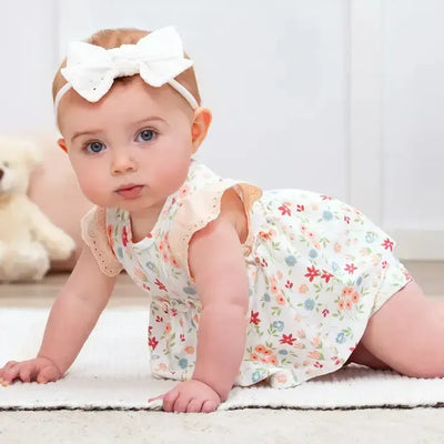 Prairie Petals Bamboo Skirted Onesie-Bamboo,Children & Tweens,children's,clothing,Floral Print,Infant to 6,Jumpsuits & Rompers,Onsie,Prairie Petals,romper,Rompers,Skirted Bubble Romper,Skirted Romper-[option4]-[option5]-[option6]-Bella Bliss Boutique in Texas