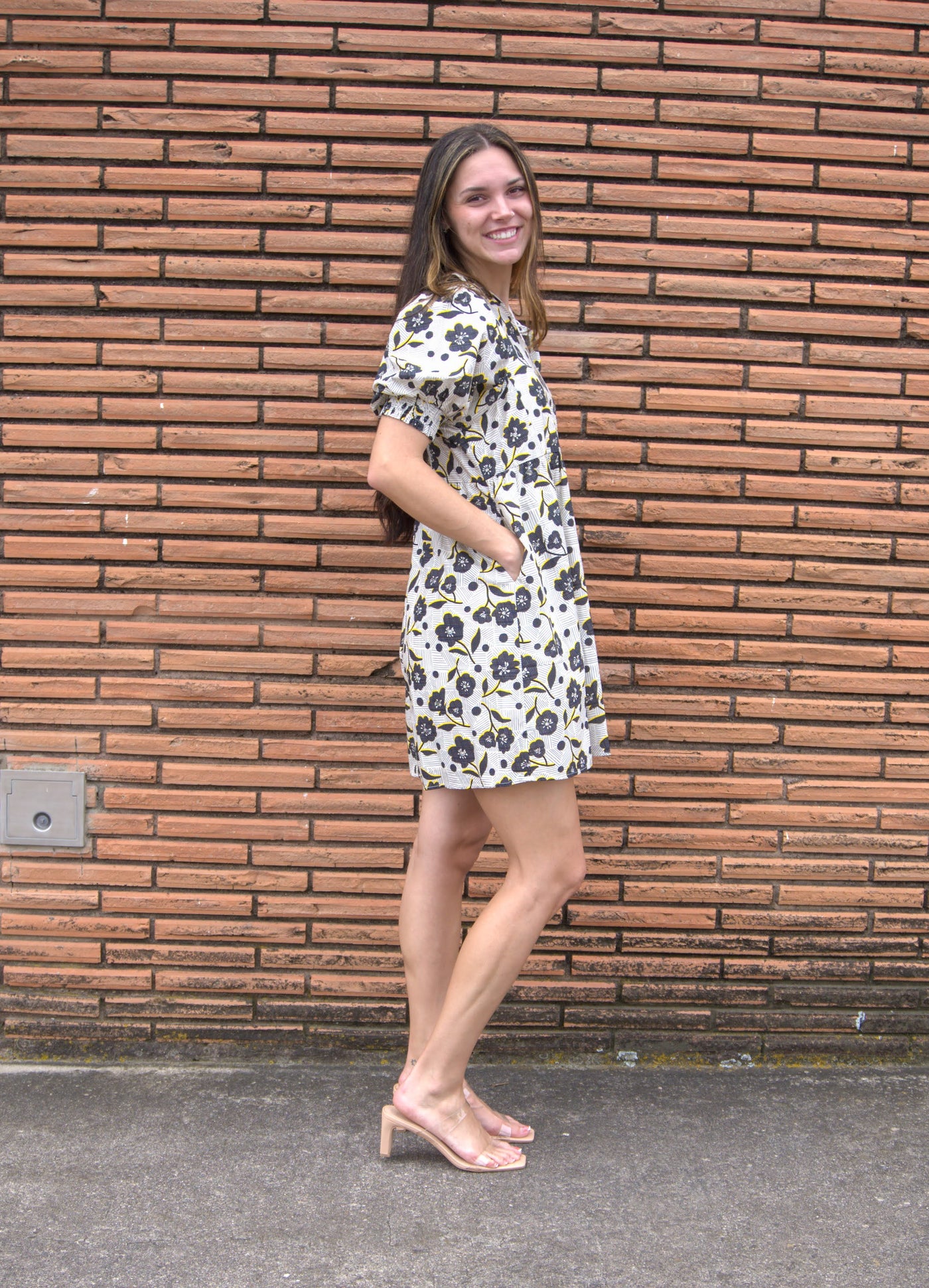Puff Sleeve Flower Print Mini Dress-clothing,Cream,dress,dresses,Flower Print,Mini Dress,Puff Sleeve,Women,women's,XS-[option4]-[option5]-[option6]-Bella Bliss Boutique in Texas