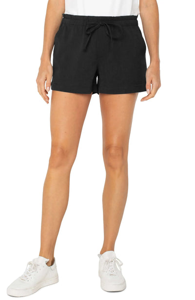 Pull-On Tie Waist Shorts-Black,Bottoms,clothing,Pull-On,shorts,Tie Waist,Tie Waist Shorts,Women,women's-XS-[option4]-[option5]-[option6]-Bella Bliss Boutique in Texas