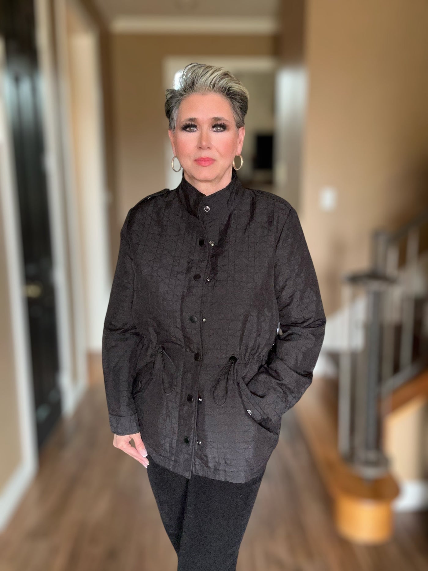 Quilted Utility Jacket-Black, clothing, Coats & Jackets, jacket, Outerwear, Quilted, Utility Jacket, Women, women's-S-[option4]-[option5]-[option6]-Bella Bliss Boutique in Texas