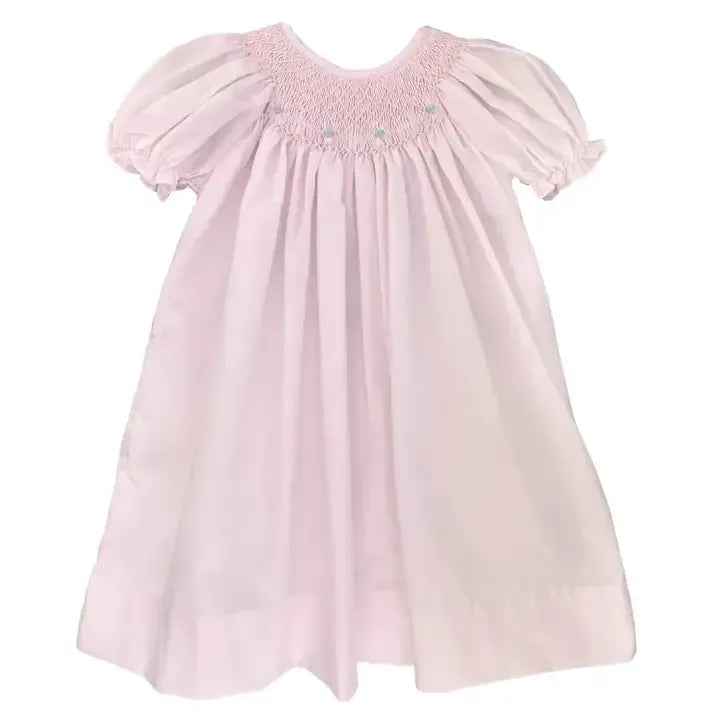 Raglan Embroidered Dress-Bonnet,Bonnet Included,Children & Tweens,children's,clothing,dress,dresses,Hand Smocked,Infant to 6,little girls dresses,Pink,Raglan Embroidery,smocked,smocked Detail,Smocking,Smocking Detail-NB-[option4]-[option5]-[option6]-Bella Bliss Boutique in Texas