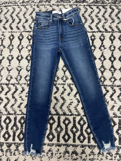 Raw Hem Ankle Skinny Jeans-Ankle Skinny,Bottoms,Children & Tweens,Childrens/Tween,clothing,denim,High Rise,Jeans,Raw Hem,Tweens 7-14-[option4]-[option5]-[option6]-Bella Bliss Boutique in Texas