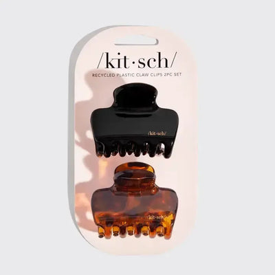 Recycled Plastic Medium Puffy Claw Clips-Black,Black & Tortoise,Claw Clips,Medium Claw Clips,Puffy Claw Clips,Recycled,Recycled Plastic,Tortoise-[option4]-[option5]-[option6]-Bella Bliss Boutique in Texas