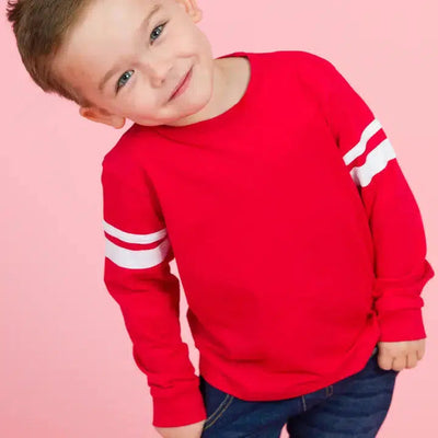 Red Racing Stripe Top-Children & Tweens, children's, clothing, Infant to 6, Long Sleeve, Racing Stripe, Red, Top, Tops-[option4]-[option5]-[option6]-Bella Bliss Boutique in Texas