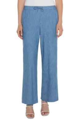 Relaxed Wide Leg Pull-On Pants-Bottoms, Chambray, clothing, Pants, pull on, Relaxed Fit, Wide Leg, women, women's-[option4]-[option5]-[option6]-Bella Bliss Boutique in Texas