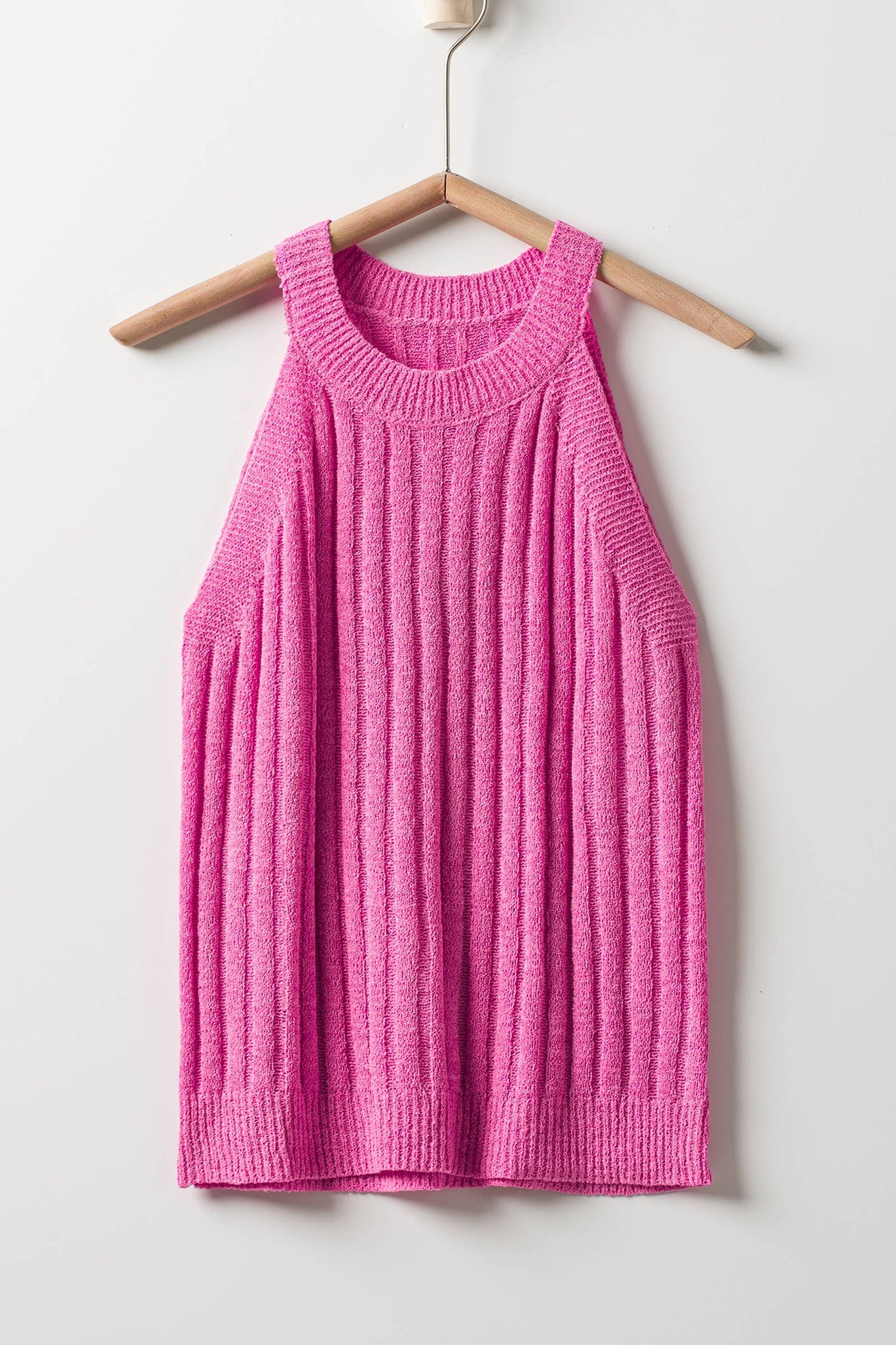 Ribbed Knit Halter Tank-clothing,Halter,Halter Neck,layerable,Lightweight,Sleeveless,Tank Top,Tops,Women,women's-[option4]-[option5]-[option6]-Bella Bliss Boutique in Texas