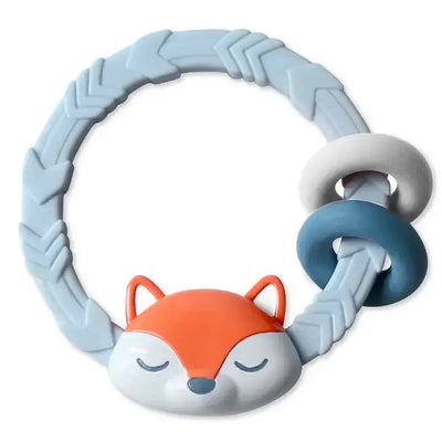 Ritzy Rattle Silicone Teether-Baby Gifts,Dino,Dinosaurs,Fox,Gifts,misc,Miscellaneous,Rainbow,Rattle,Silicone,Silicone Teether,Teether-Fox-[option4]-[option5]-[option6]-Bella Bliss Boutique in Texas