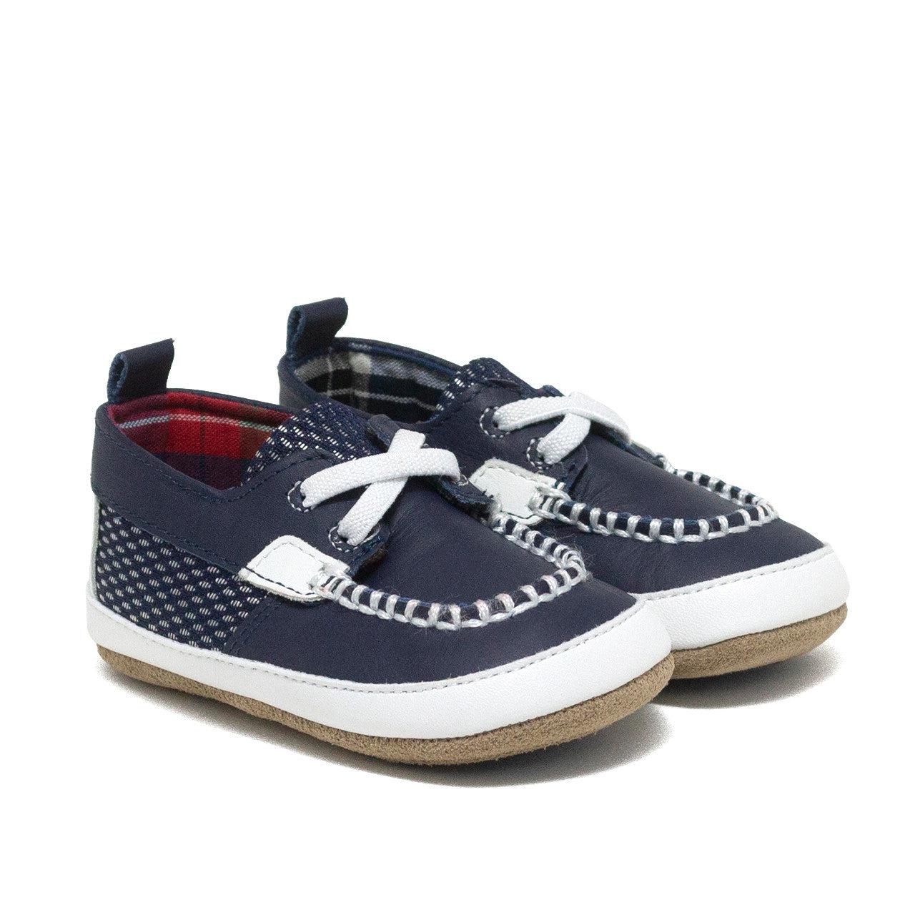 Robeez Skipper First Kicks-children's, Childrens/Tween, Infant to 6, navy, Shoes, Skipper, Tan-6/9M-Navy-[option4]-[option5]-[option6]-Bella Bliss Boutique in Texas