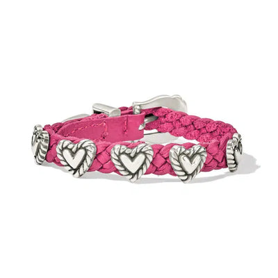 Roped Heart Braid Bandit Bracelet-Bandit,Black,Bracelet,Bracelets,Brighton,Brown,Hand Braided,Hand Braided Leather,Jewelry,Leather,Pink,Roped,White-[option4]-[option5]-[option6]-Bella Bliss Boutique in Texas