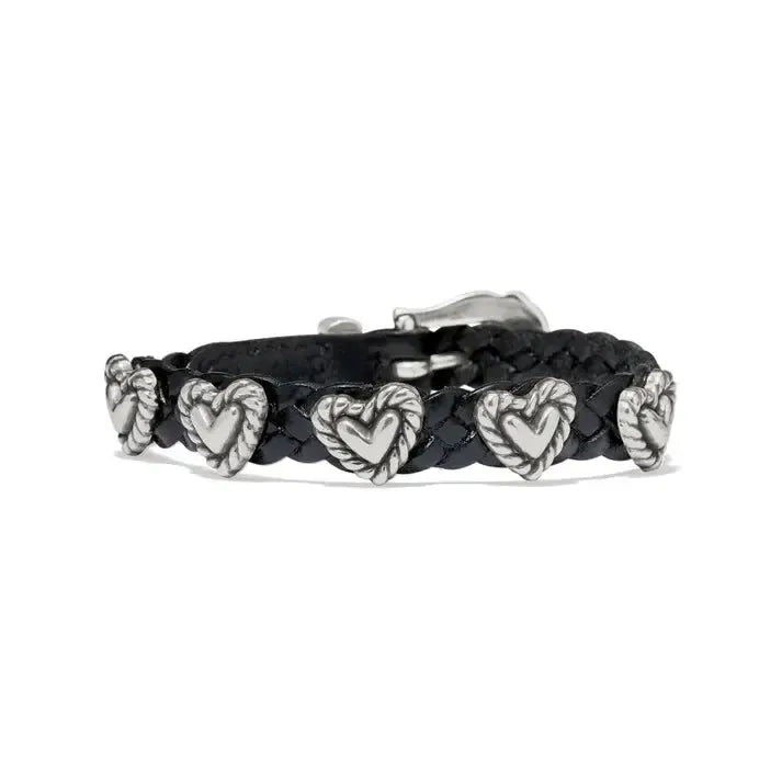 Roped Heart Braid Bandit Bracelet-Bandit,Black,Bracelet,Bracelets,Brighton,Brown,Hand Braided,Hand Braided Leather,Jewelry,Leather,Pink,Roped,White-[option4]-[option5]-[option6]-Bella Bliss Boutique in Texas