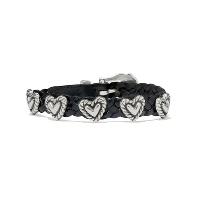 Roped Heart Braid Bandit Bracelet-Bandit,Black,Bracelet,Bracelets,Brighton,Brown,Hand Braided,Hand Braided Leather,Jewelry,Leather,Pink,Roped,White-[option4]-[option5]-[option6]-Bella Bliss Boutique in Texas