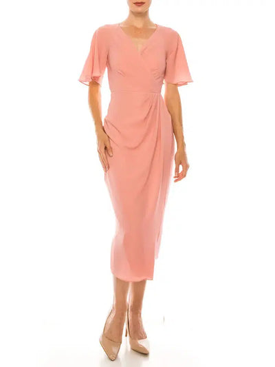 Rose Wrap Midi Dress-clothing, dress, dresses, Midi Dress, Rose, Women, women's, Wrap Dress-4-[option4]-[option5]-[option6]-Bella Bliss Boutique in Texas