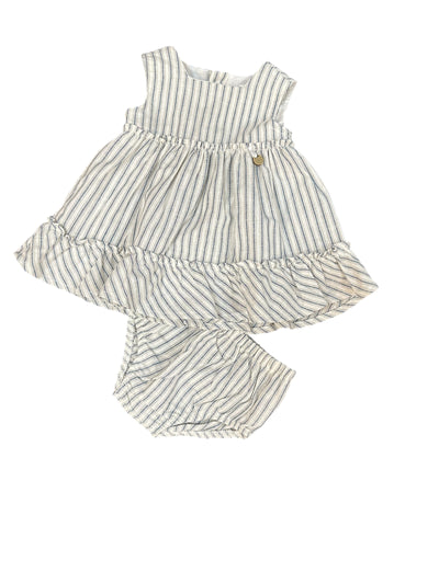 Ruffle Detail Dress w/Bloomers-Blue Stripe,Children & Tweens,clothing,dress,Dress with Bloomers,dresses,Infant to 6,little girls dresses-[option4]-[option5]-[option6]-Bella Bliss Boutique in Texas